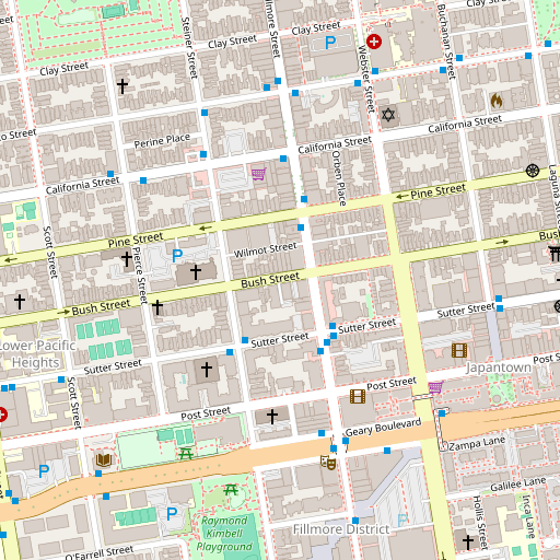 Map of Fillmore Street, San Francisco, with the business pinned